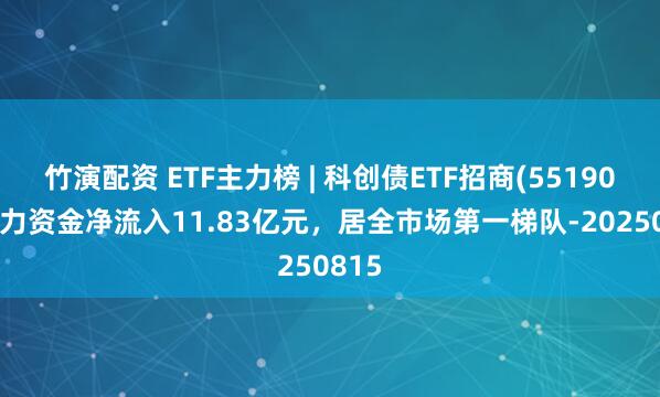 竹演配资 ETF主力榜 | 科创债ETF招商(551900)主力资金净流入11.83亿元，居全市场第一梯队-20250815